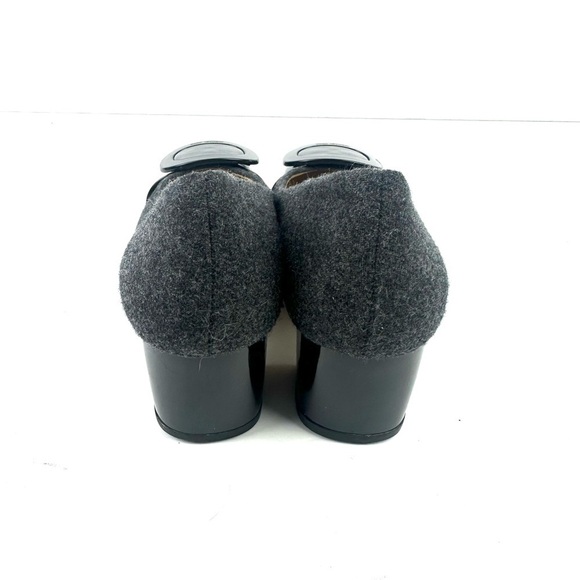 Michael Michael Kors Pauline Flex Mid Pump 6 Charcoal Felt Wool Heels Womens - Picture 6 of 10